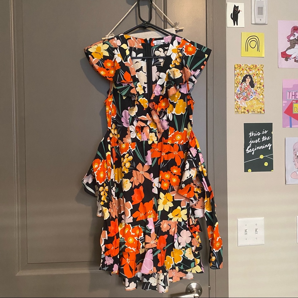 Saylor mini dress with front tie
